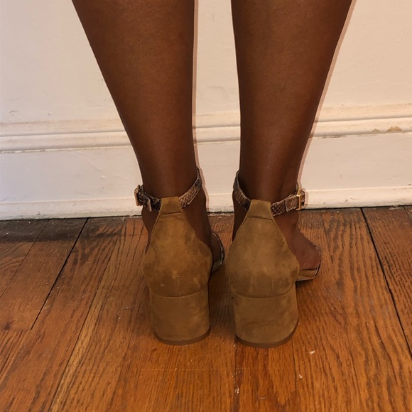 Jonak Paris Suede Snakeskin Block Heels - Picture 2 of 4